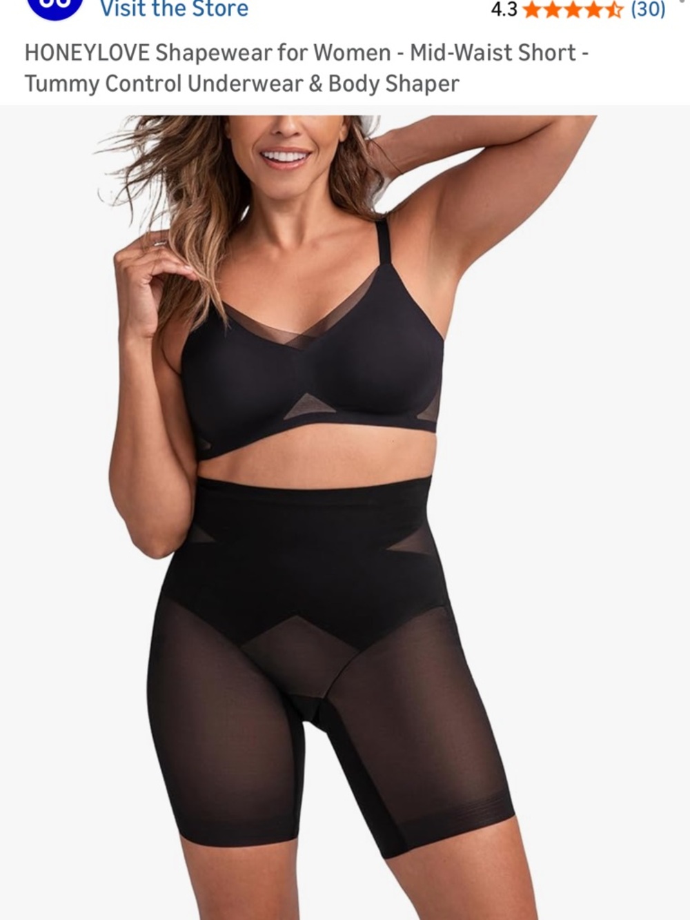 Honeylove Black High-Waist Shaping Shorts